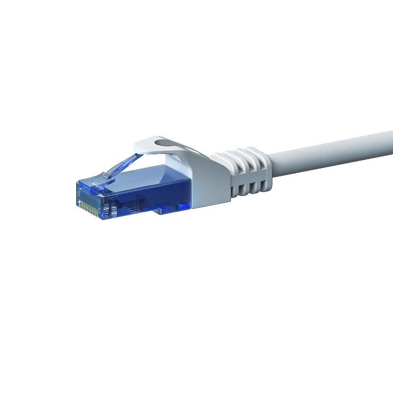 Cable de conexión UTP CAT6a de 15 m, blanco - 100 % cobre