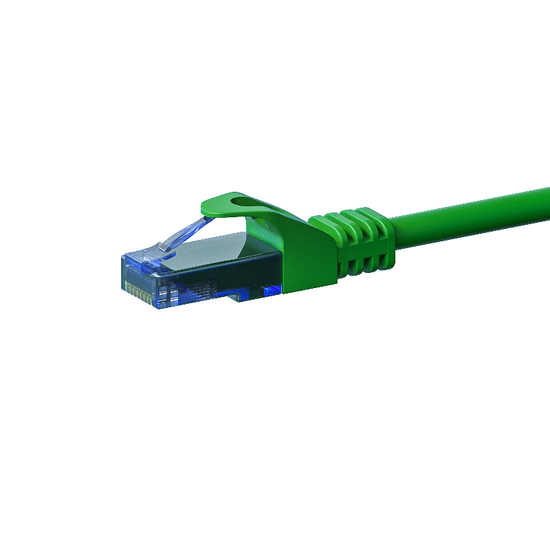 Cable de conexión UTP CAT6a de 10 m, color verde - 100 % cobre