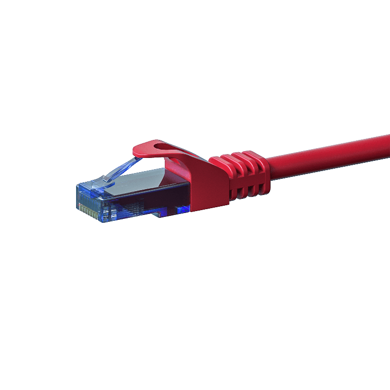 Cable de conexión UTP CAT6a de 7,50 m, rojo - 100 % cobre