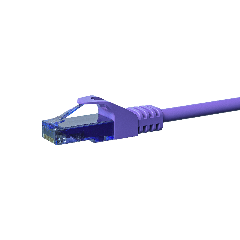 Cable de conexión UTP CAT6a de 0,50 m, color morado - 100 % cobre