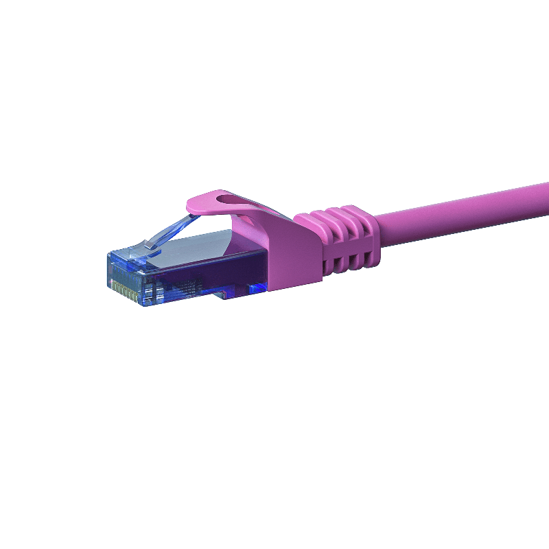 Cable de conexión UTP CAT6a de 1 m, color rosa - 100 % cobre