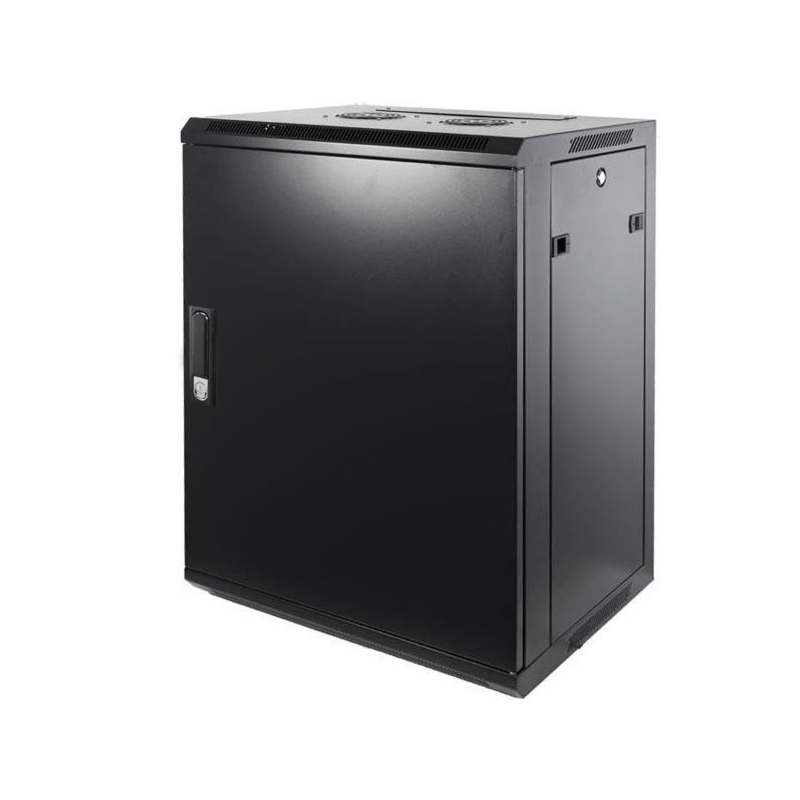 Armario de pared de 15U con puerta metálica de 600x450x770 mm (ancho x profundidad x alto)