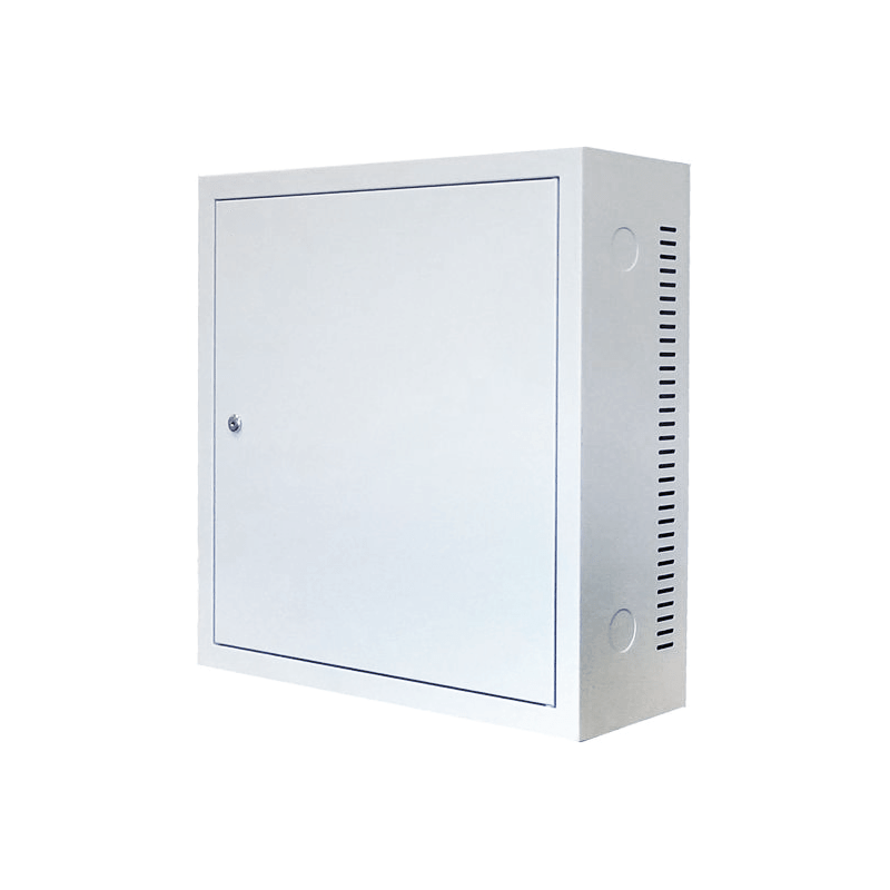 Armario de pared 3U con puerta metálica de 185 mm de profundidad, color blanco.
