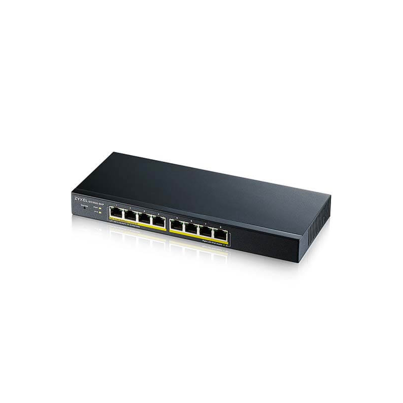 Switch PoE+ gestionado inteligente Zyxel GS1900 de 8 puertos