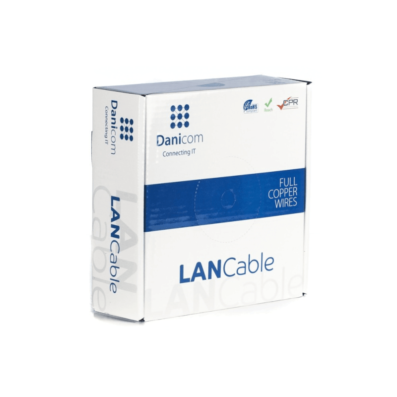 Cable rígido DANICOM CAT5E UTP de 100 m en rollo - LSZH (Eca)