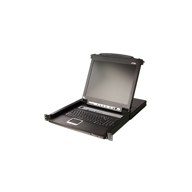 Consola KVM de 1U y 17 pulgadas con conmutador KVM de 8 puertos x PS/2