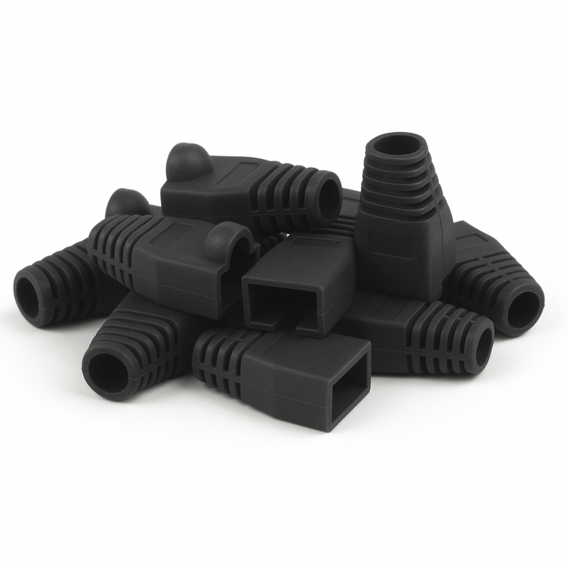 DANICOM Pasacables RJ45 Negro - 10 piezas