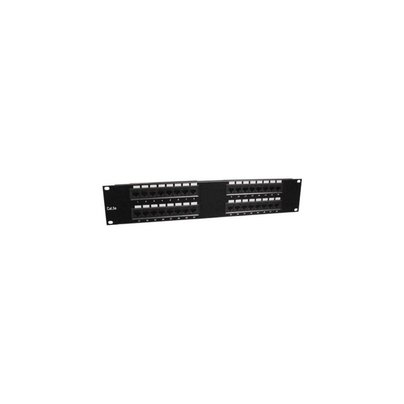 Panel de conexión UTP de 19 pulgadas y 2U con 32 conectores RJ45 Cat 5e.