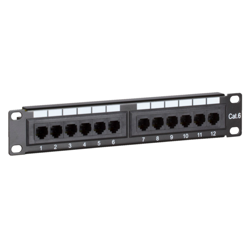 Panel de conexión UTP CAT6 de 10 pulgadas - 12 puertos