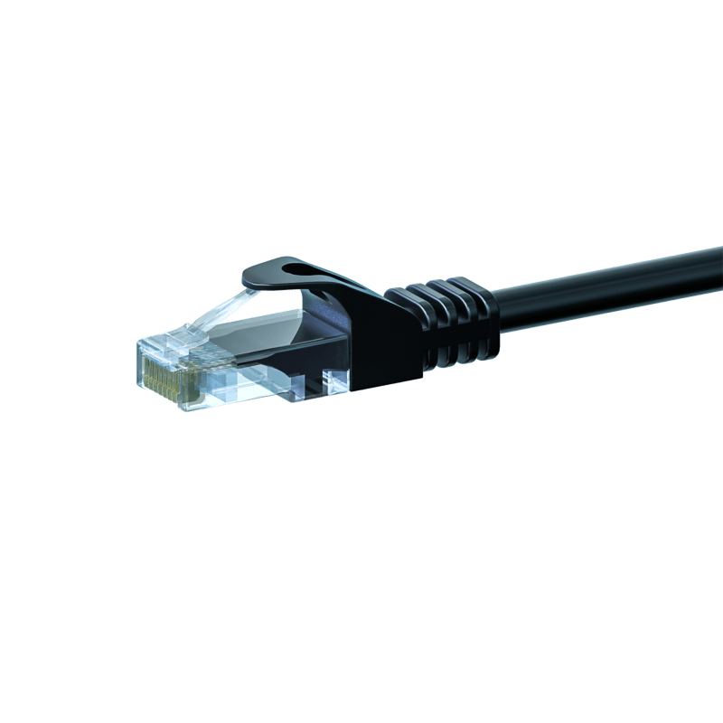 Cable de conexión UTP CAT5e de 2 m, negro - 100 % cobre