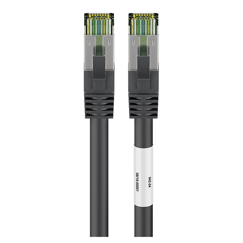 Cable de conexión Cat8 S/FTP (PIMF) de 0,25 m, color negro