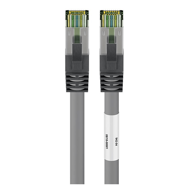 Cable de conexión Cat8 S/FTP (PIMF) de 3 m, color gris.