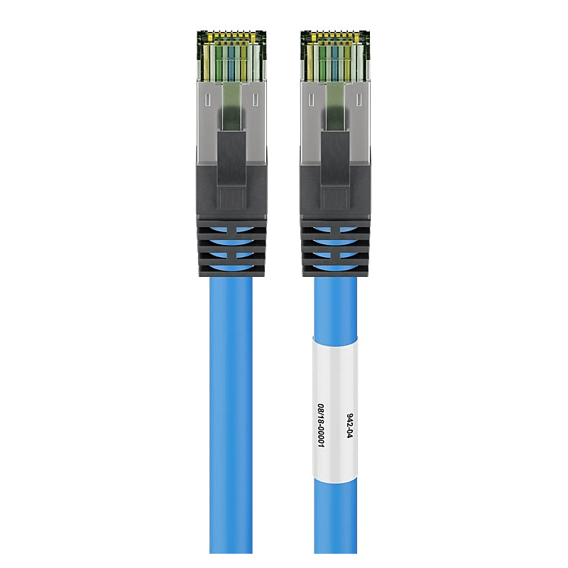 Cable de conexión Cat8 S/FTP (PIMF) de 0,25 m, color azul