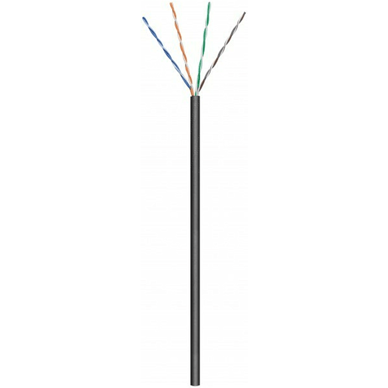 Cable CAT6 U/UTP de 305 m para exteriores en carrete, flexible, negro, CCA