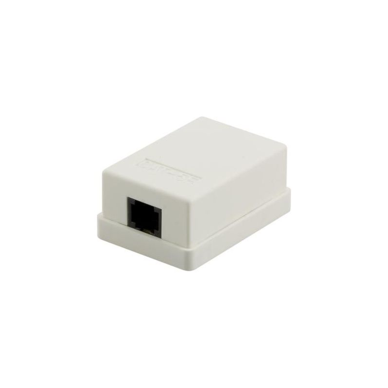 Caja de montaje en superficie CAT5e UTP de 1 puerto, color marfil