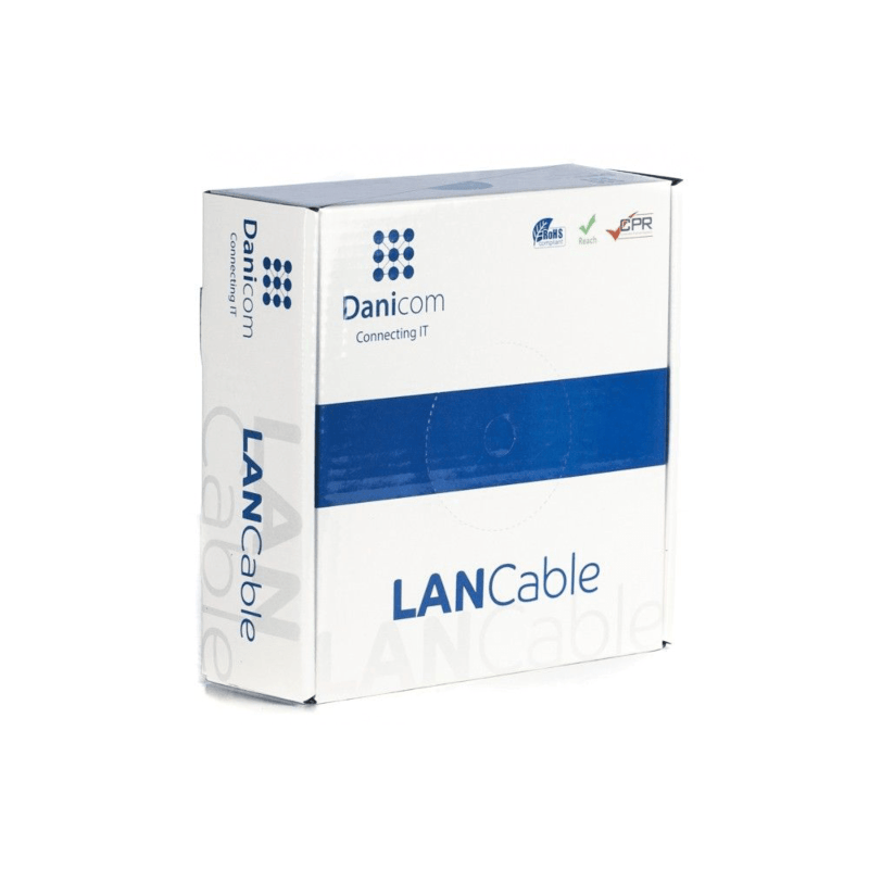 Cable CAT6 S/FTP de 100 m en carrete, flexible, gris, CCA
