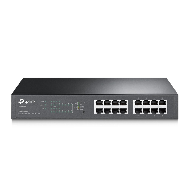 Switch inteligente PoE gestionado TP-Link de 16 puertos (modelo 1016)