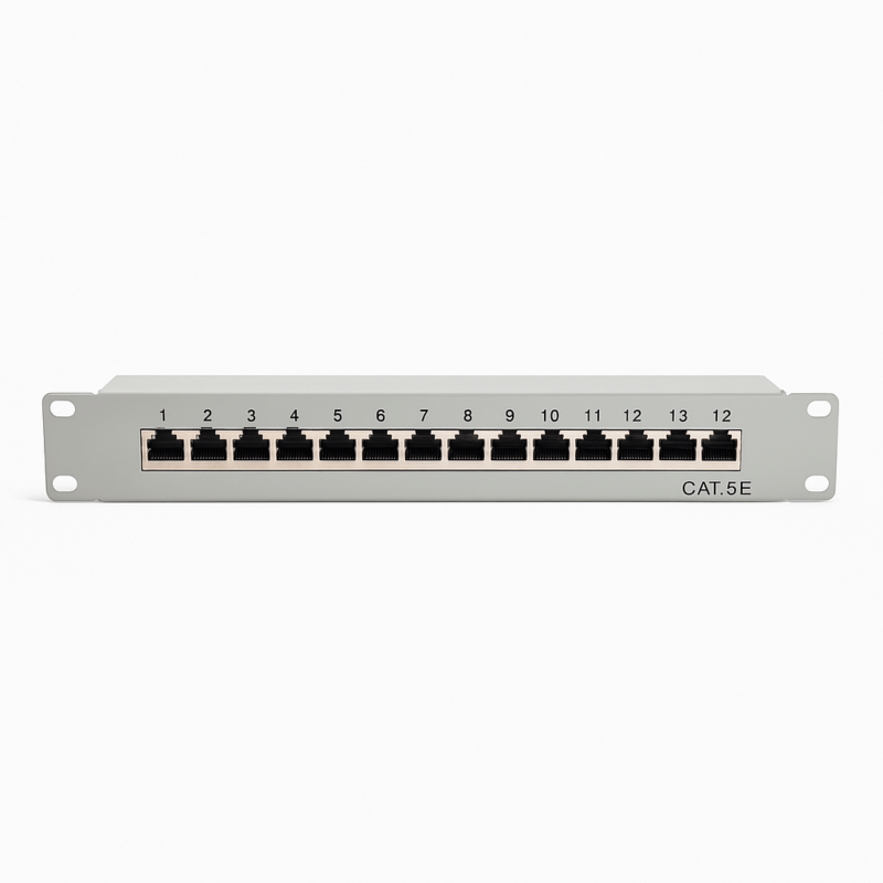 Panel de conexión STP de 12 puertos Cat5 de 10 pulgadas