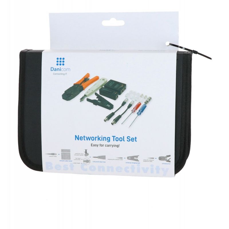 Kit de herramientas de red Danicom profesional en maletín de transporte
