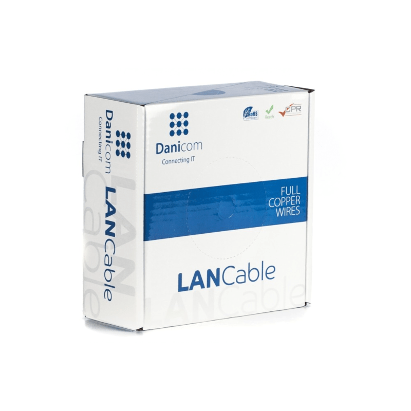 Cable rígido DANICOM CAT5E FTP de 50 m en rollo - LSZH (Dca)