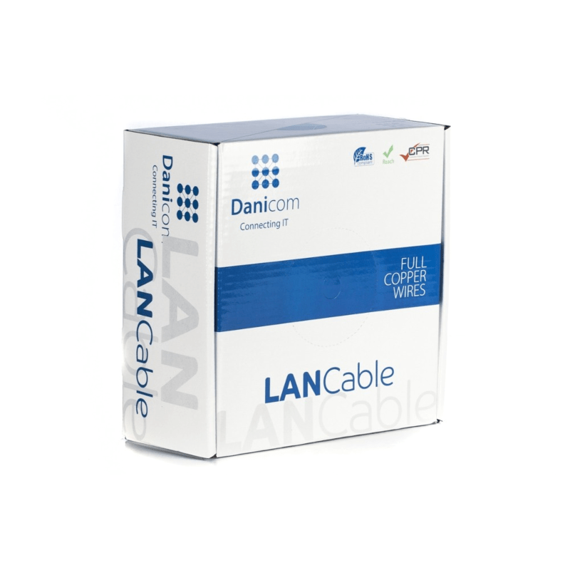 DANICOM CAT6 UTP 100m cable en rollo rígido - LSZH (Dca)