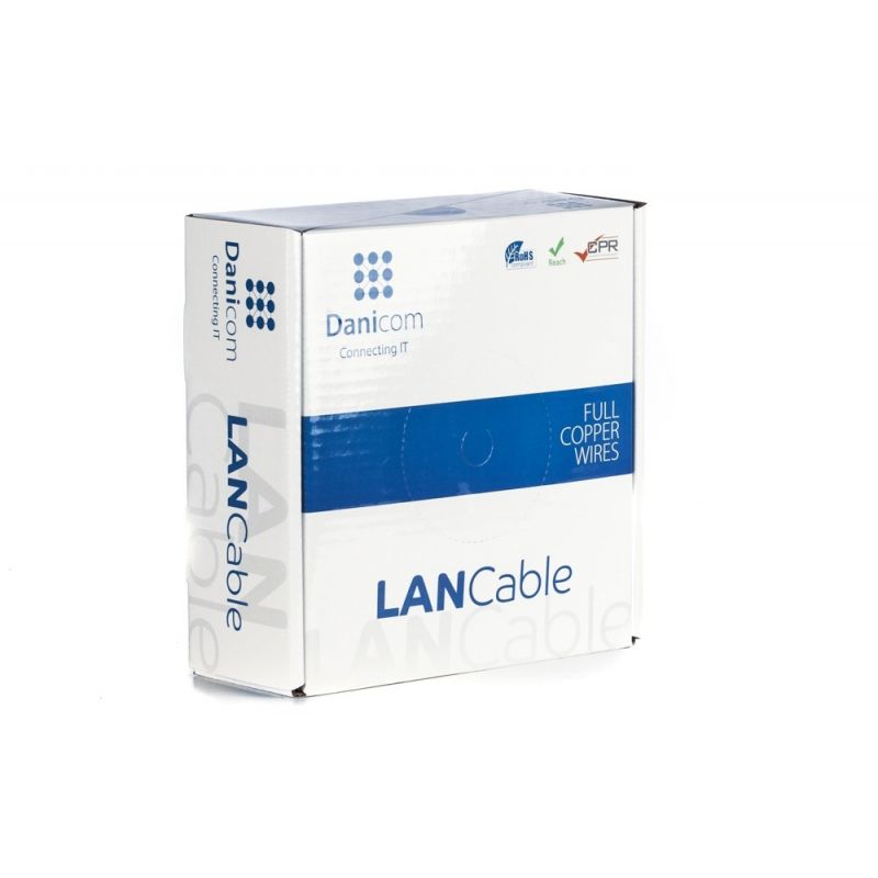 Cable flexible DANICOM CAT6 UTP de 50 m en rollo - PVC (Fca)