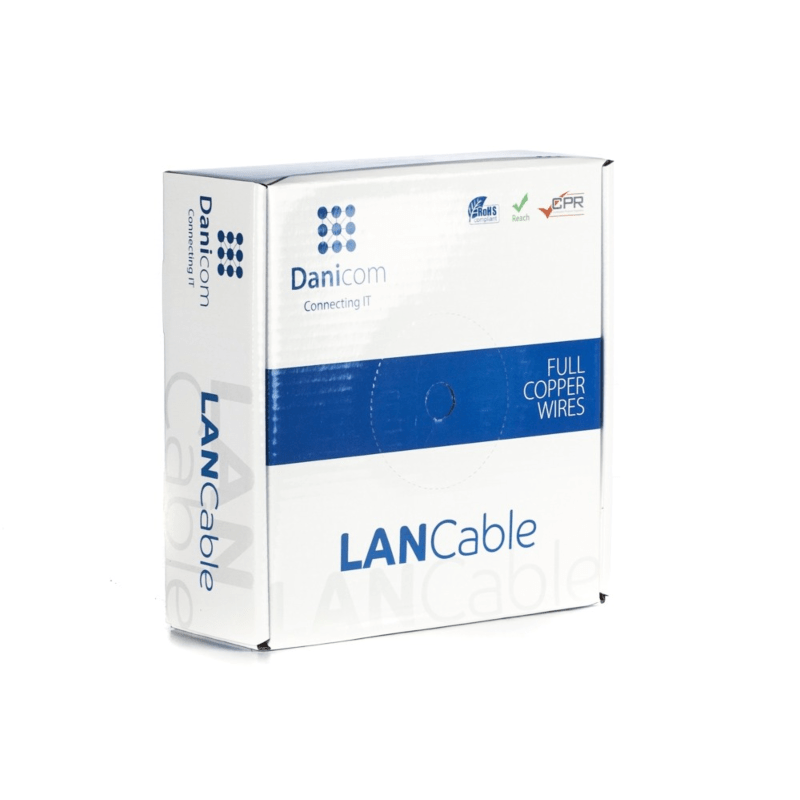 Cable rígido DANICOM CAT6A U/UTP de 50 m en rollo - LSZH (Dca)