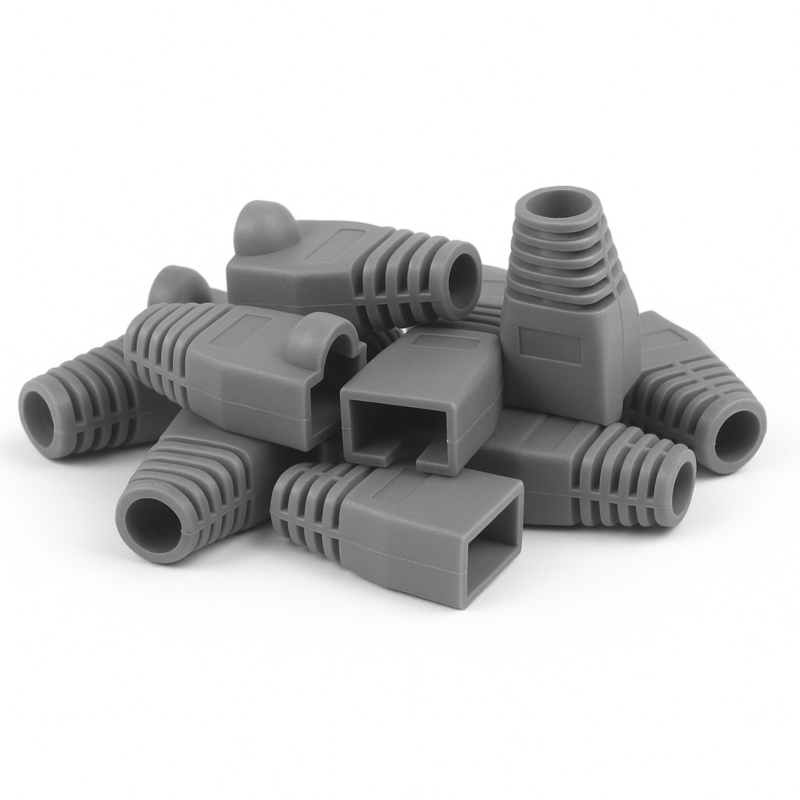 DANICOM funda para cable RJ45 gris grande - 10 unidades