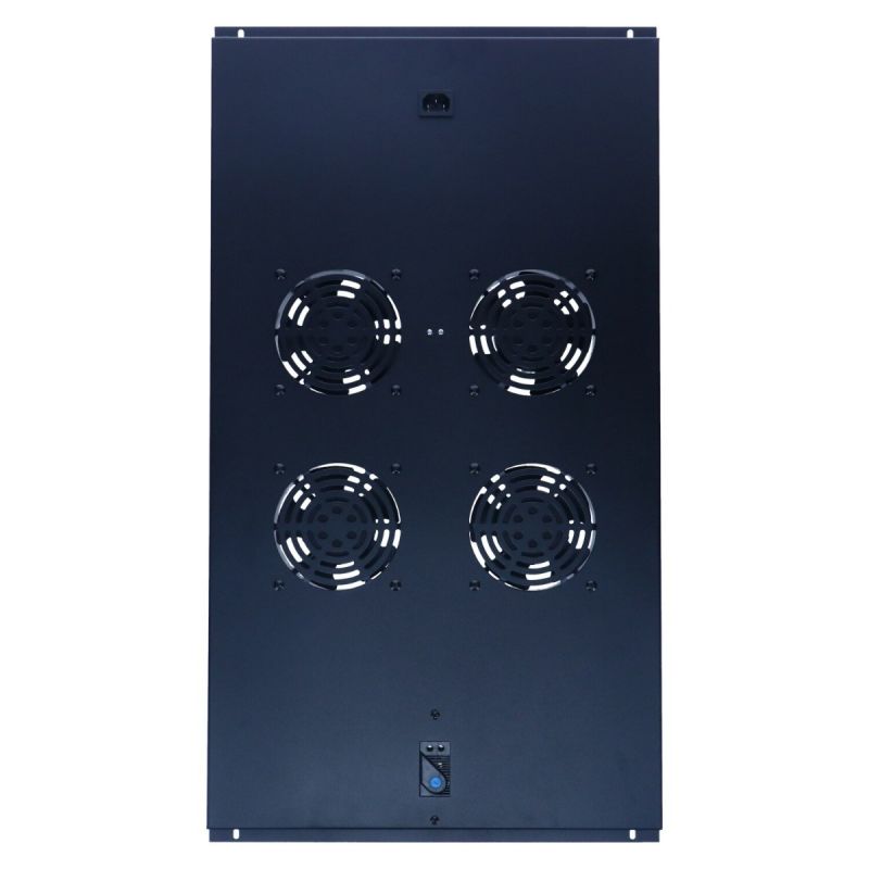 Paquete de ventiladores con 4 ventiladores y termostato, apto para armarios de servidores de 1000 mm de profundidad.