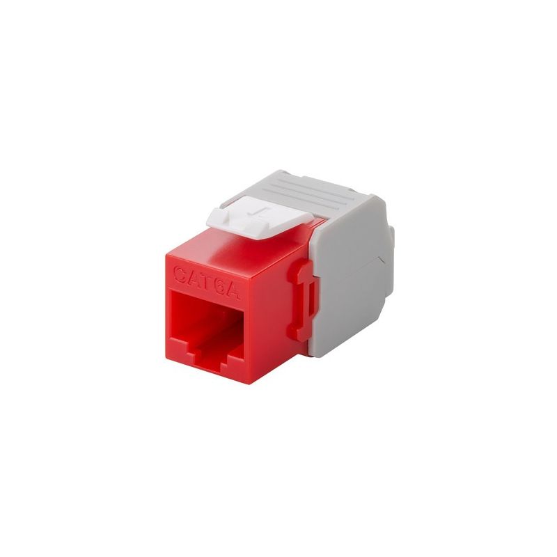 Conector Keystone UTP CAT6a - Sin herramientas - Rojo