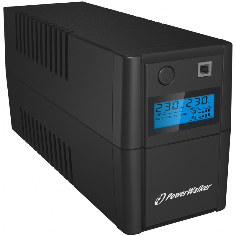 Sistema de alimentación ininterrumpida (UPS) PowerWalker Line-Interactive de 650 VA-L