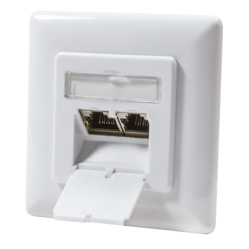 Caja de empotrar vertical para UTP/STP CAT6, color blanco.