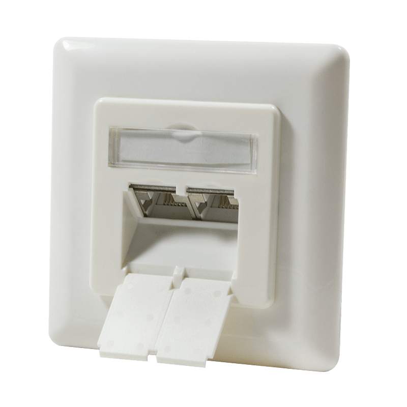 Caja de empotrar Cat6a UTP/STP, color marfil