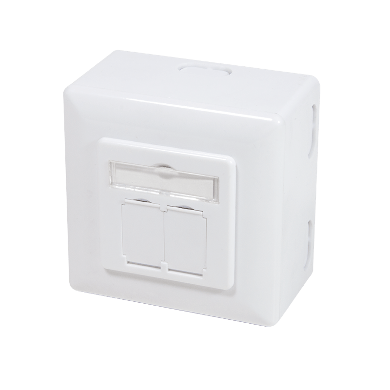 Caja de montaje en superficie CAT6 UTP/STP, blanca