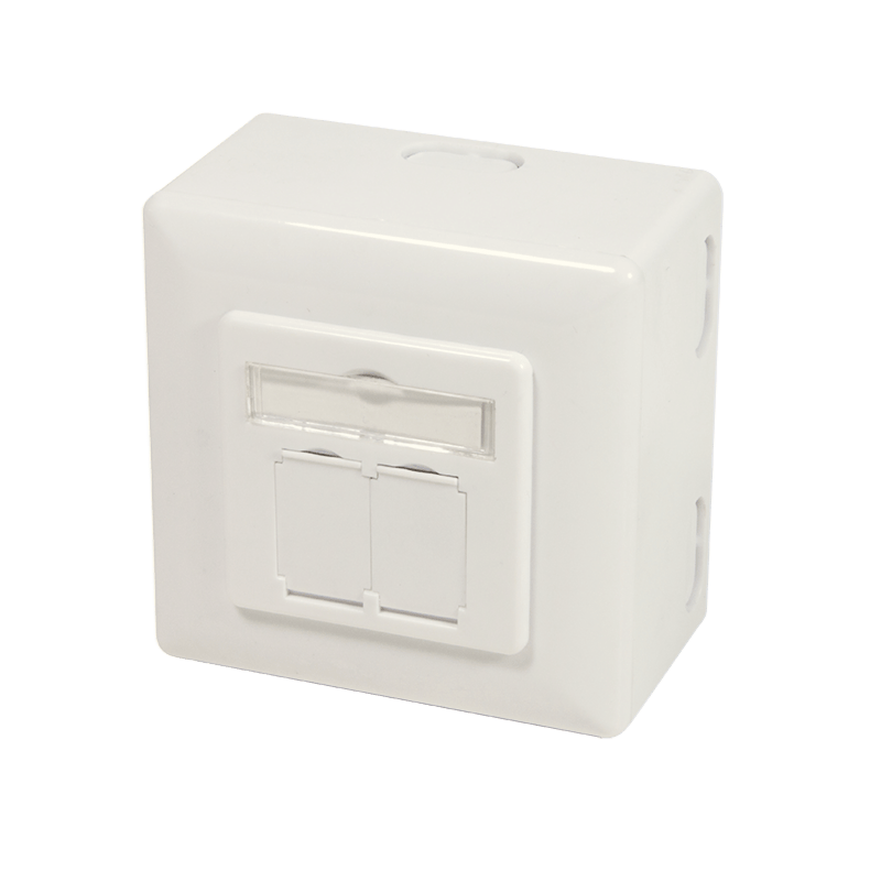 Caja de montaje superficial CAT6 UTP/STP, color marfil
