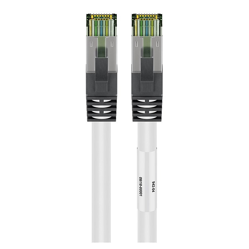 Cable de conexión Cat8 S/FTP (PIMF) de 0,25 m, color blanco