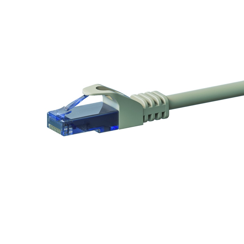 Cable de conexión UTP CAT6a de 2 m, gris - 100 % cobre