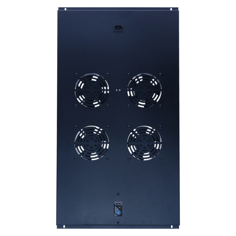 Paquete de ventiladores con 4 ventiladores y termostato adecuado para armarios de servidores de pie con una profundidad de 1000 mm