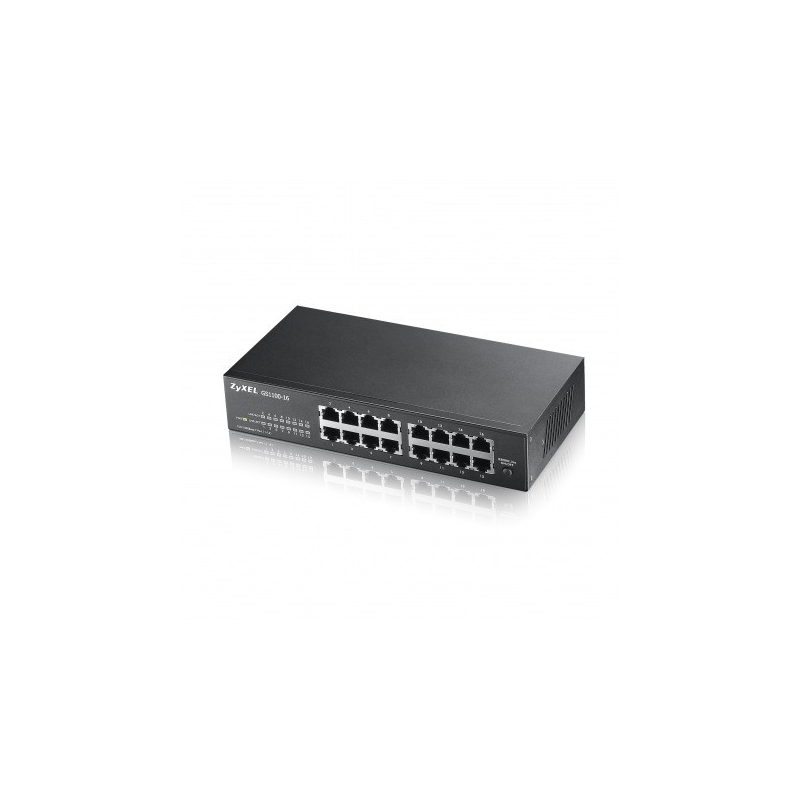 Switch no gestionado Zyxel GS1100 de 16 puertos