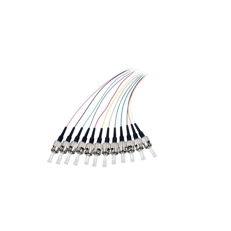 Juego de 12 piezas de cable flexible de fibra de vidrio OM3 de colores ST