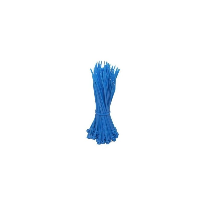 Bridas para cables de 140 mm, color azul - 100 unidades