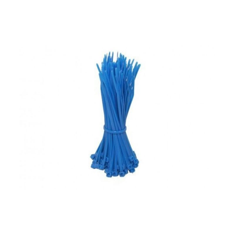Bridas para cables de 200 mm, color azul - 100 unidades