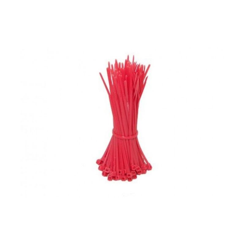 Bridas para cables de 200 mm, rojas - 100 unidades