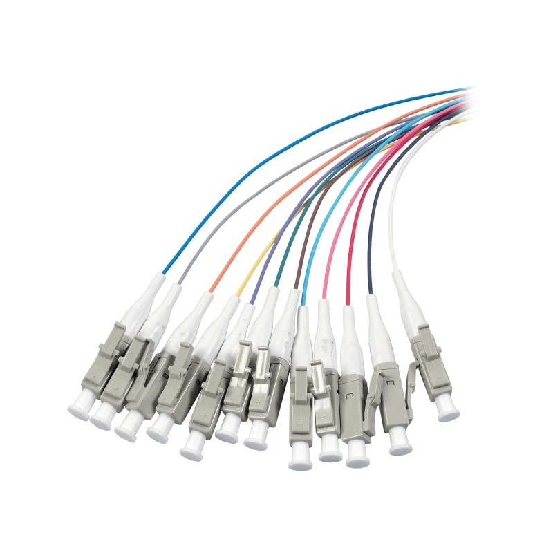 Juego de 12 piezas de cable de fibra de vidrio OS2 con conector de color LC