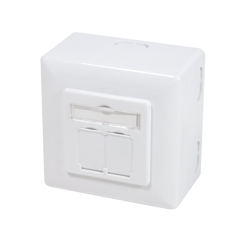 Caja de montaje en superficie CAT5e UTP/STP, blanca