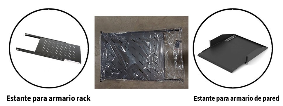 Estantes extensibles para armarios de servidores y armarios de pared.